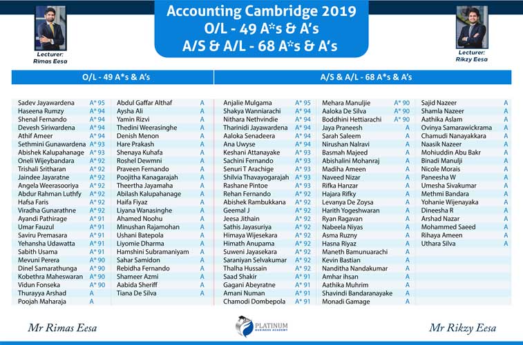 Cambridge Results 2019 Platinum Business Academy