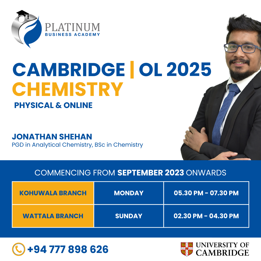 Cambridge O'Level 2025 Chemistry with Jonathan Shehan