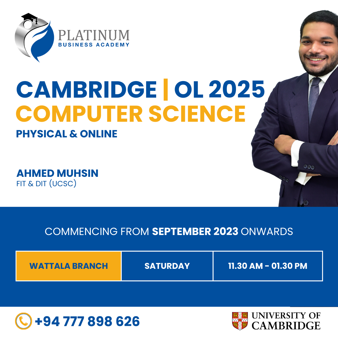 Cambridge O'Level Computer Science 2025 with Ahmed Muhsin