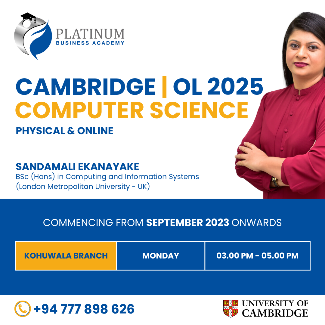 Cambridge O'Level 2025 Computer Science with Sandamali Ekayayake