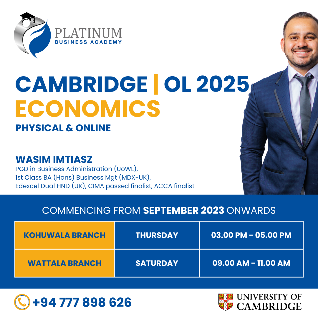 Cambridge O'Level 2025 Economics with Wasim Imtiasz