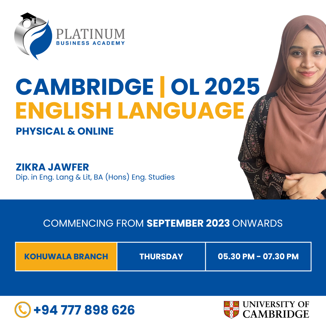 Cambridge O'Level English Language 2025 with Zikra Jawfer