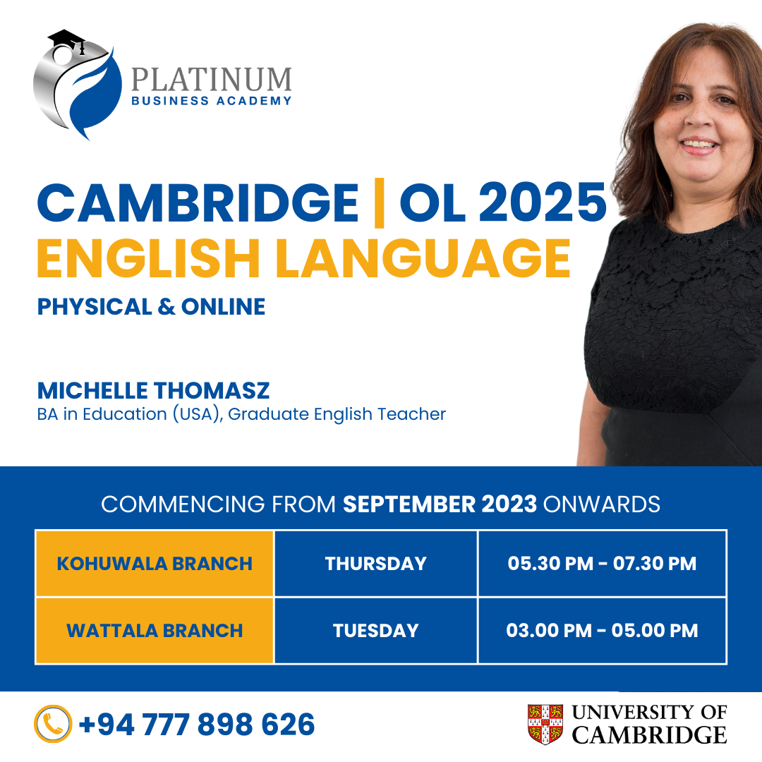 Cambridge O'Level 2025 English Language with Michelle Thomasz