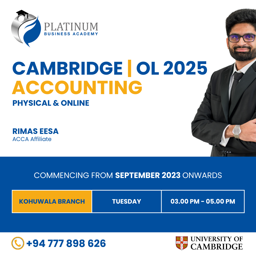 Cambridge O'Level 2025 Accounting with Rimas Eesa