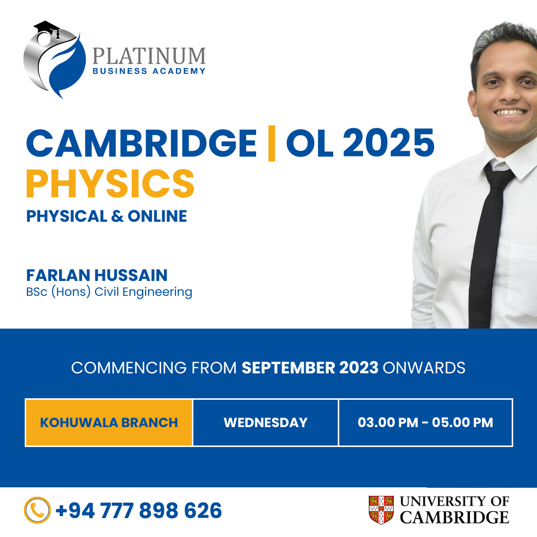 Cambridge O'Level 2025 Physics with Farlan Hussain