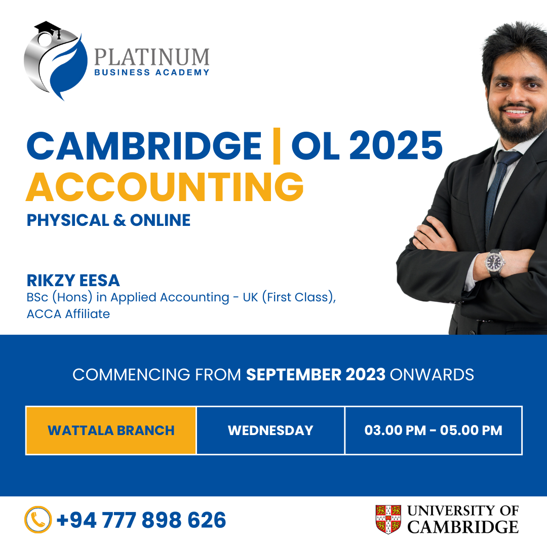 Cambridge O'Level 2025 Accounting with Rikzy Eesa