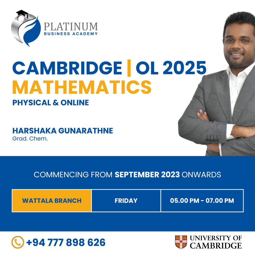 Cambridge O'Level Mathematics 2025 with Harshaka Gunarathne