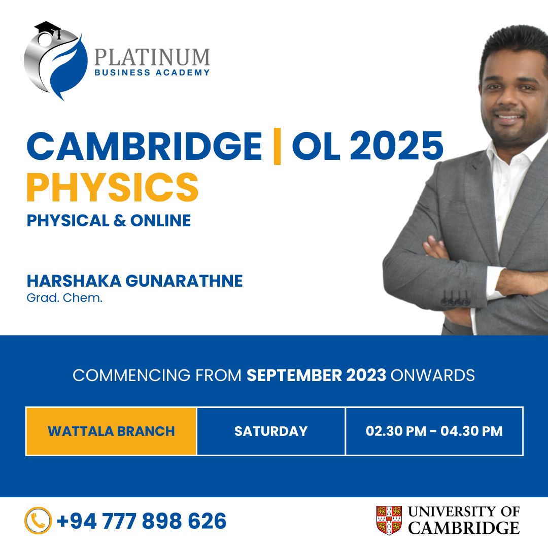 Cambridge O'Level Physics 2025 with Harshaka Gunarathne