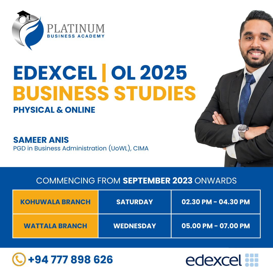 Edexcel O'Level 2025 Business Studies with Sameer Anis