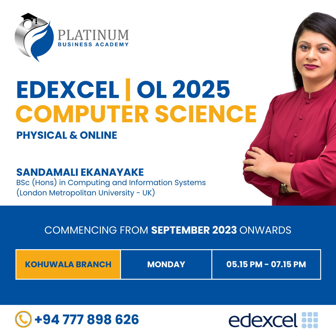 Edexcel O'Level 2025 Computer Science with Sandamali Ekayayake