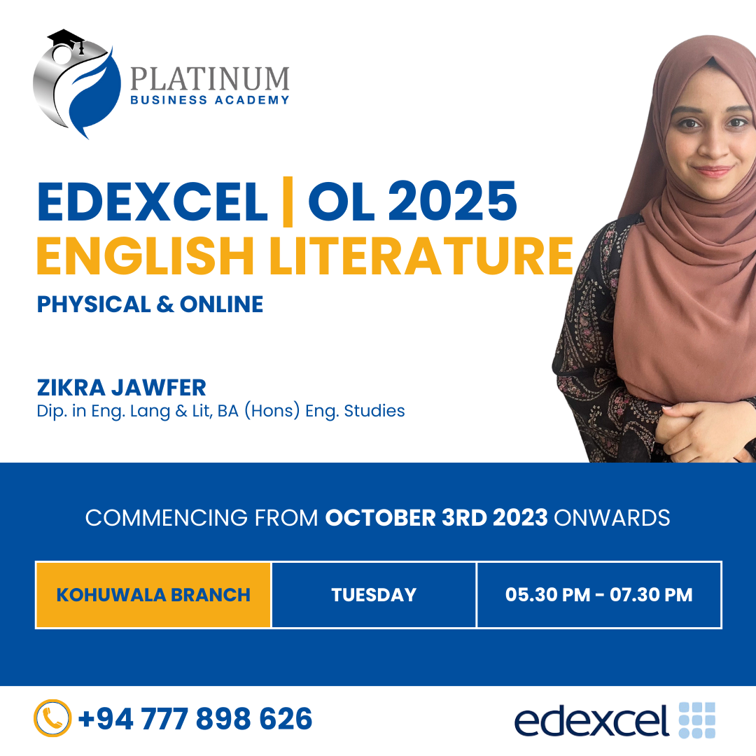 Edexel O'Level English Literature 2025 with Zikra Jawfer