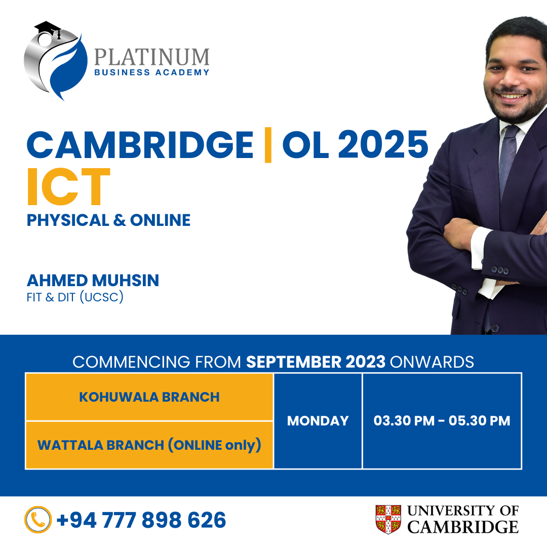 Cambridge O'Level ICT 2025 with Ahmed Muhsin