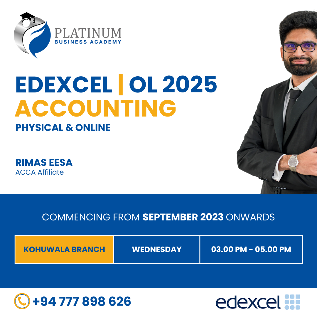 Edexcel O'Level 2025 Accounting with Rimas Eesa