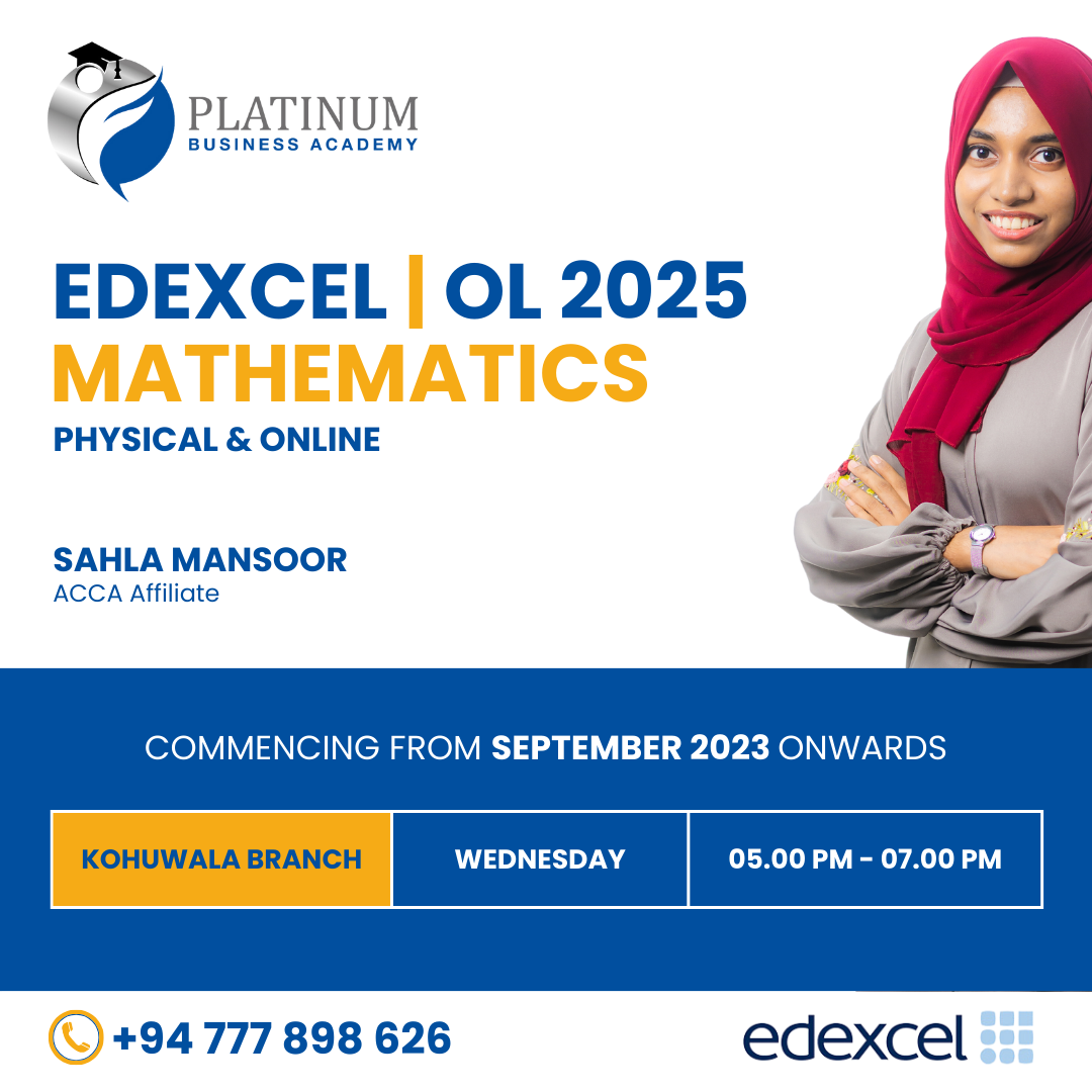Edexcel O'Level 2025 Mathematics with Sahla Mansoor